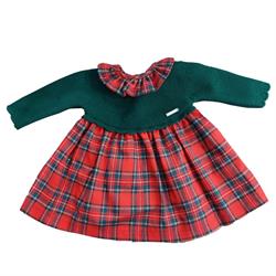 Vestido escocés combinado V5001 bebé niña